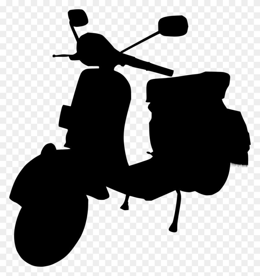 959x1024 Scooter Moped Silhouette Moped Silhouette, Gray, World Of Warcraft HD PNG Download