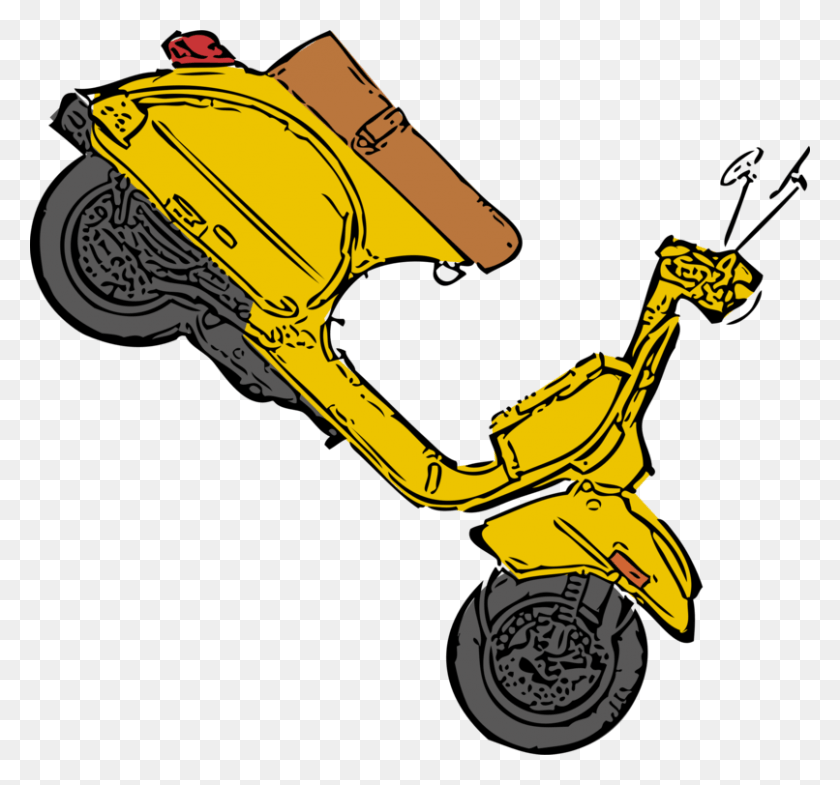 806x750 Scooter Motorcycle Vespa Computer Icons Cartoon Scooter, Transportation, Vehicle, Machine HD PNG Download