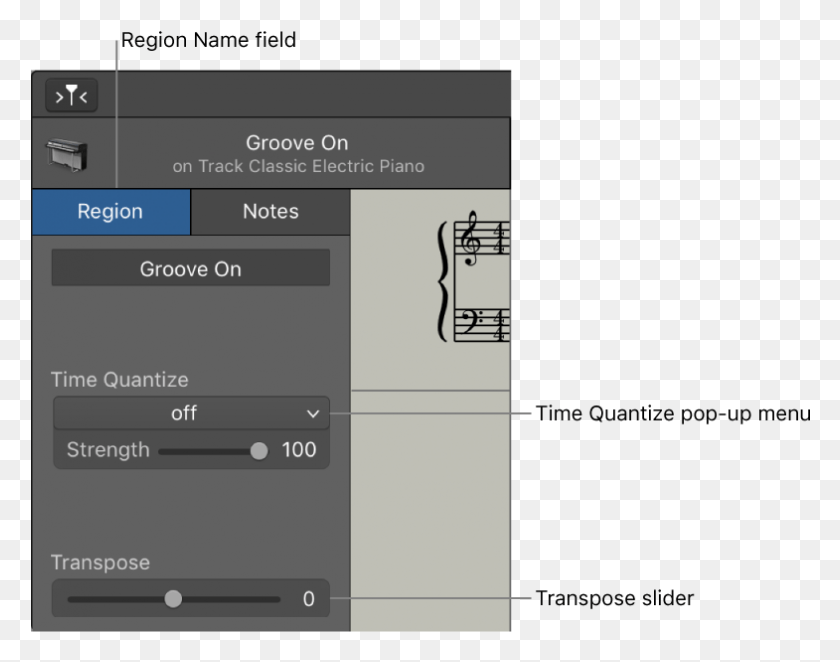 785x606 Score Editor Inspector In Region Mode Showing Controls Sheet Music, Text, Chair HD PNG Download