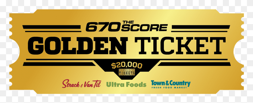 1343x487 Score The Golden Ticket Town And Country Market, Text, Paper, Label HD PNG Download