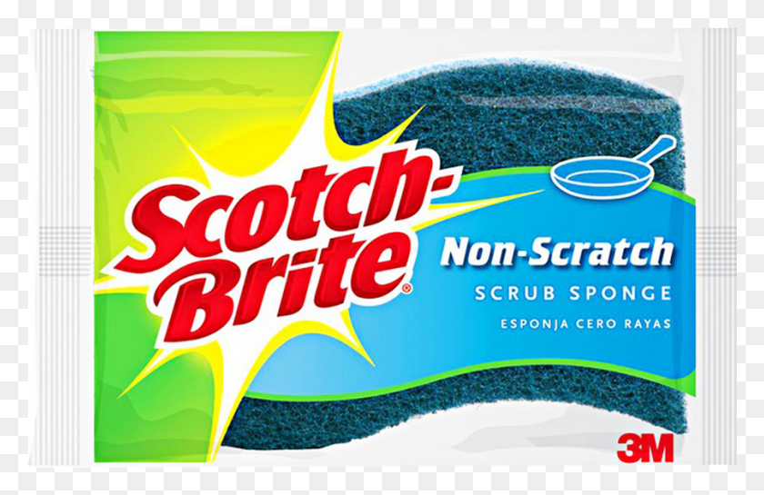 899x560 Scotch Brite Non Scratch Scourer With Sponge Large 3m Scotch Brite Floor Scrub Pad, Gum, Word HD PNG Download