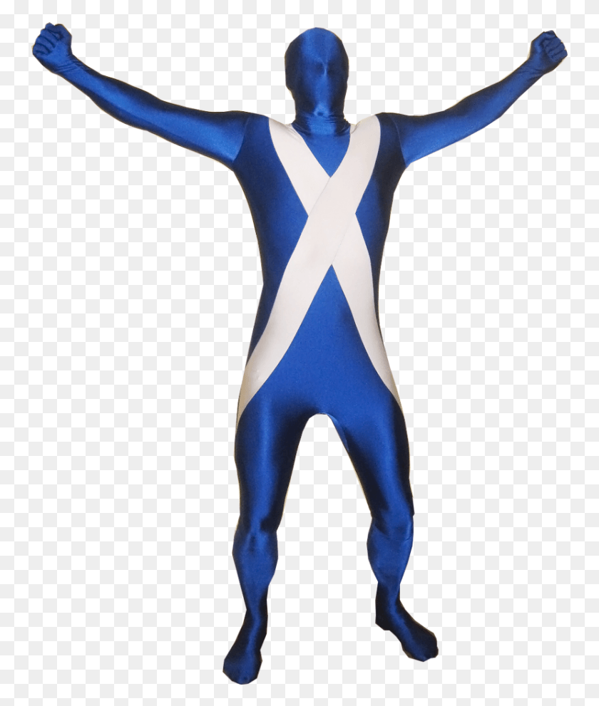 753x931 Scotland Morphsuit Saltire Suit, Spandex, Costume, Person HD PNG Download