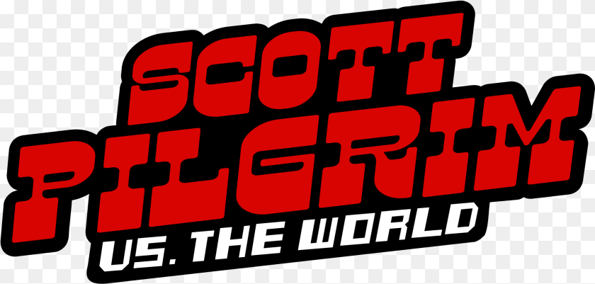 1948x929 Scott Pilgrim Vs The World Logo, Text, Advertisement, Scoreboard Sticker PNG