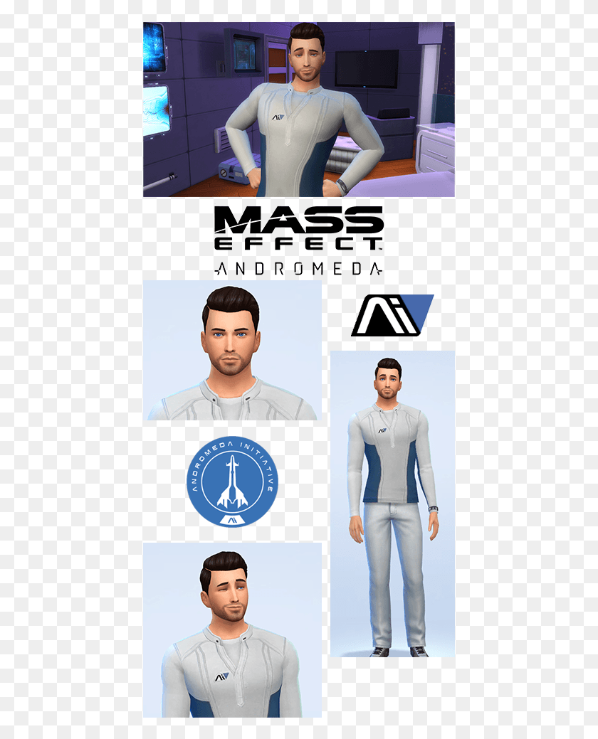 439x979 Scott Ryder 39pathfinder39 From Mass Effect Andromeda Sims 4 Mass Effect Andromeda, Sleeve, Clothing, Apparel HD PNG Download