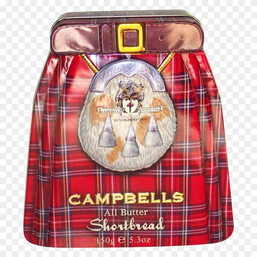 689x779 Scottish Royal Stewart Tartan Biscuit Tin Kilt Shape Campbells Shortbread, Clothing, Apparel, Skirt HD PNG Download