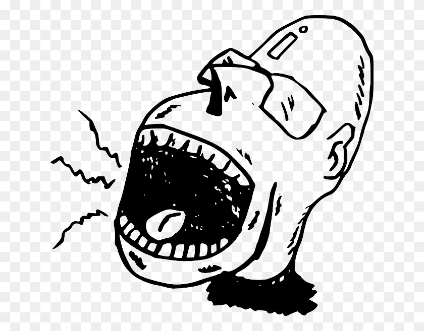 640x597 Screaming Person Clipart, Stencil, Grenade, Bomb HD PNG Download