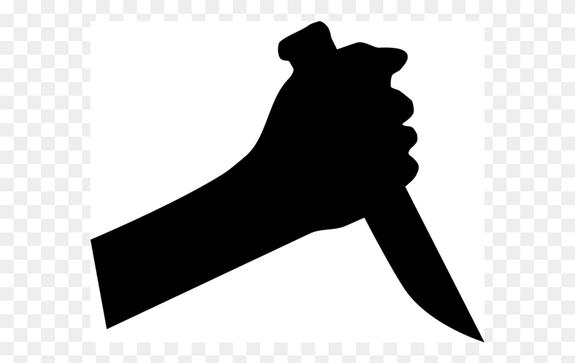 577x471 Screen 14 On Flowvella Hand Holding Knife Silhouette, Stencil, Photography HD PNG Download