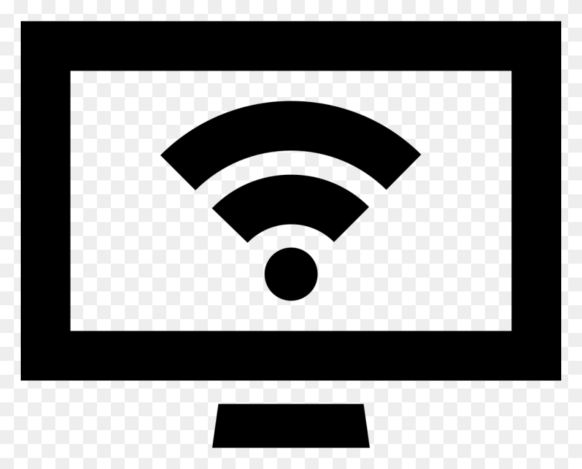 980x774 Screen With Wifi Signal Comments Screen Wireless Icon, Symbol, Stencil, Logo HD PNG Download