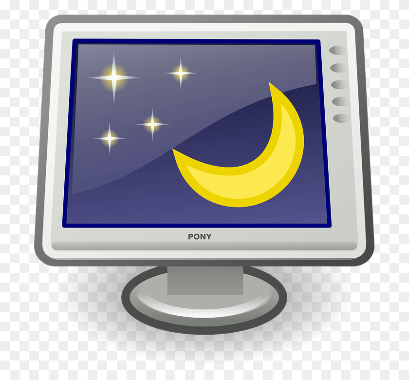 699x720 Screensaver Display Monitor Desktop Icon Moon Computer Screen Lock, Electronics, Pc, Lcd Screen HD PNG Download