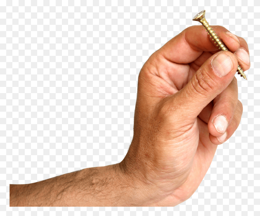927x756 Screw In Hand Image Screw In Hand, Person, Human, Finger HD PNG Download