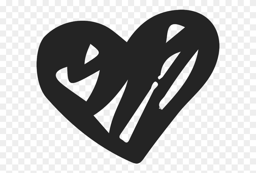 601x508 Scribble Heart, Symbol, Stencil, Logo HD PNG Download