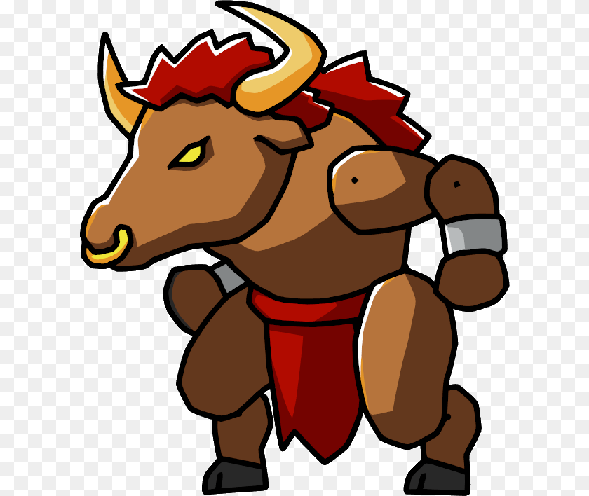 613x708 Scribblenauts Minotaur, Animal, Bull, Mammal, Baby Sticker PNG