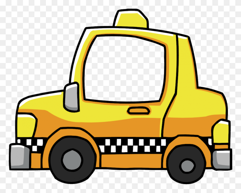 1011x796 Scribblenauts Wiki Taxi Line Art Transparent Background, Car, Vehicle, Transportation HD PNG Download