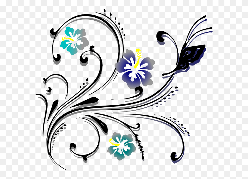 600x547 Scroll Clipart Shadi Corner Designs For Painting, Graphics, Floral Design HD PNG Download