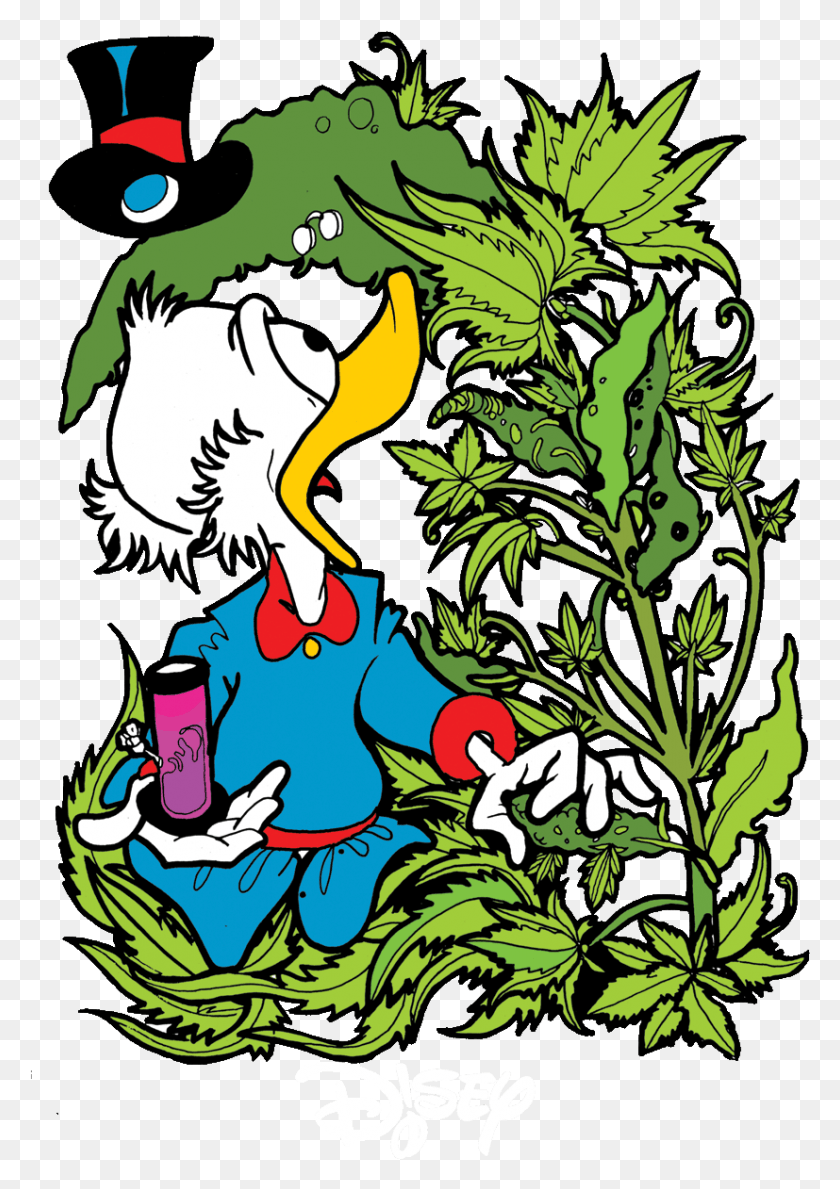 827x1198 Scrooge Mcduck Smoking Weed, Vegetation, Plant, Label HD PNG Download