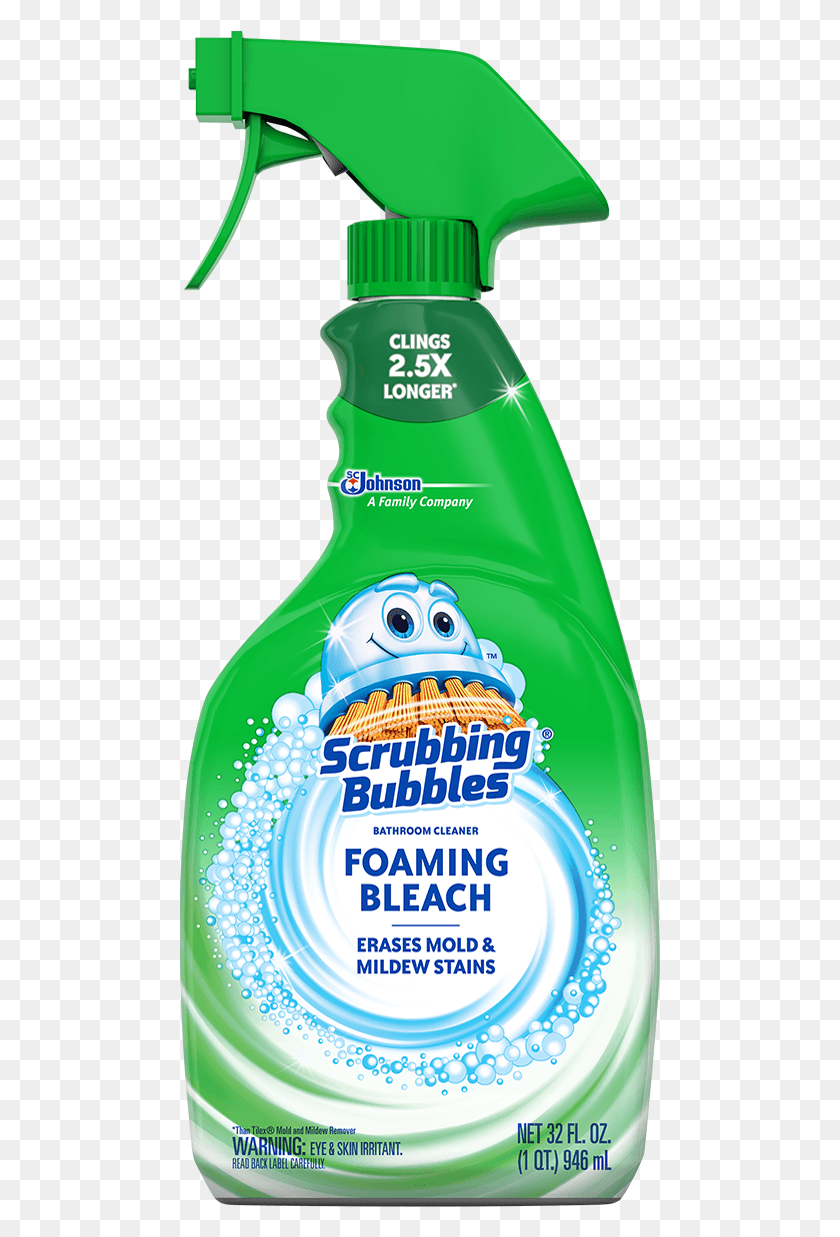 481x1177 Scrubbing Bubbles Bathroom Grime Fighter, Bottle, Shampoo, Beverage Descargar Hd Png