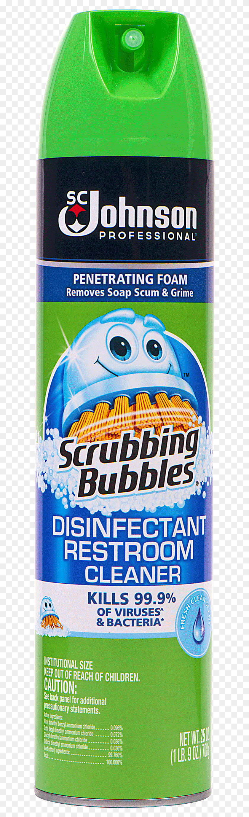 613x2695 Scrubbing Bubbles Multi Surface Disinfectant Restroom Multi Surface Cleaner Aerosol, Pop Bottle, Beverage, Bottle HD PNG Download