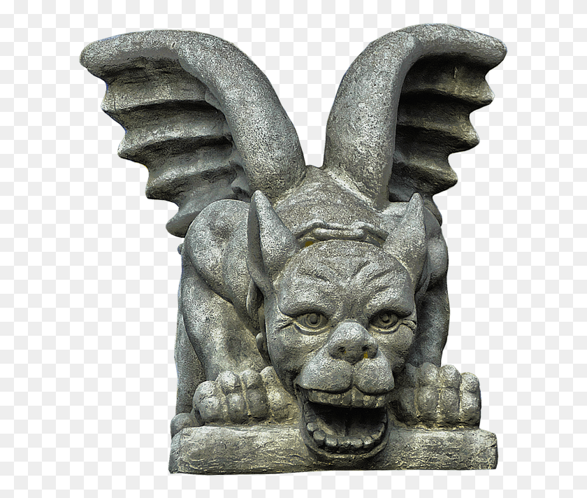 619x652 Скульптура Фигура Гнома Дракон Каменная Фигура Горгулья, Статуя, Орнамент Hd Png Скачать