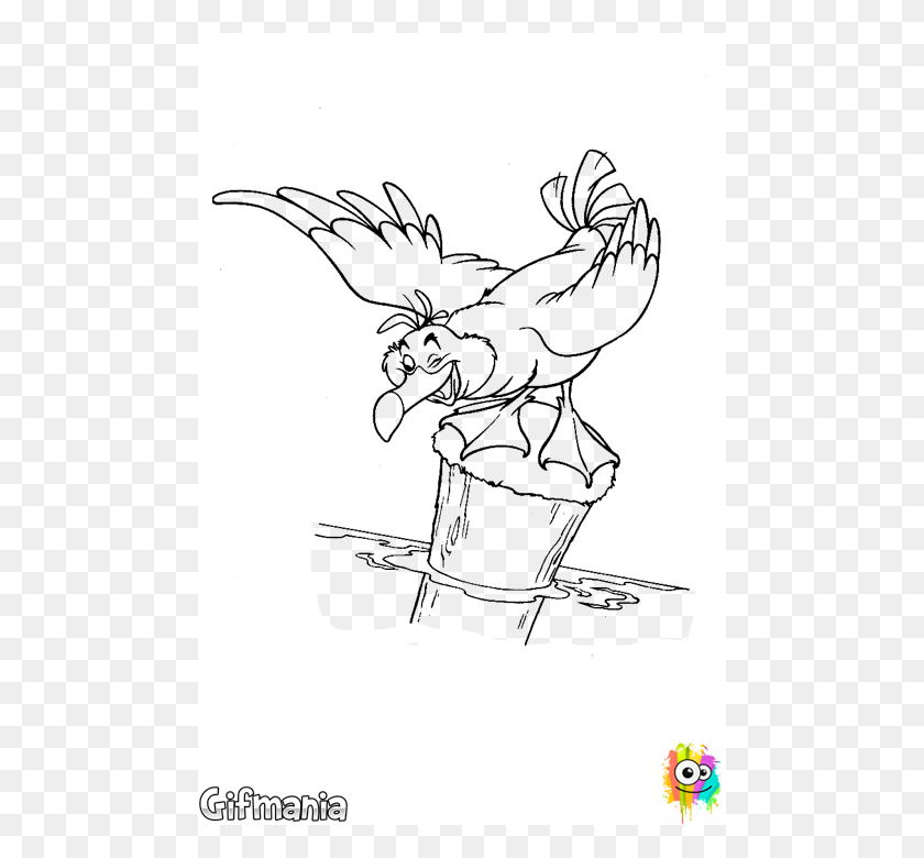 480x720 Scuttle Thelittlemermaid Disney Drawing Coloring Pages Little Mermaid Coloring Pages Scuttle, Stencil, Bird HD PNG Download