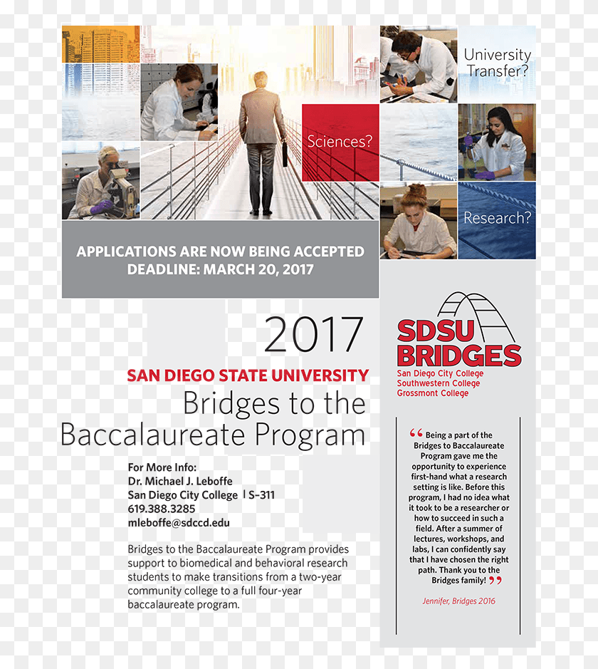 671x879 Sdsu City College Bridges To The Baccalaureate Program Flyer, Person, Human, Poster HD PNG Download