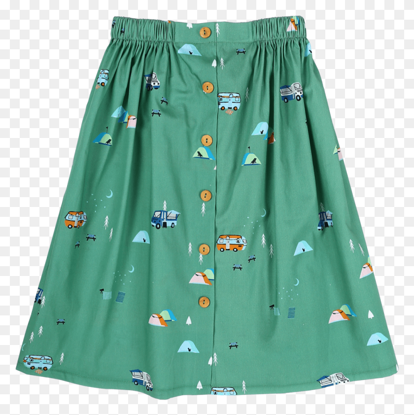 1008x1011 Sea Apple Campsite Green Button Down Midi Skirt A Line, Clothing, Apparel, Female HD PNG Download