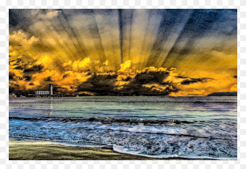 800x530 Descargar Png Sea Daily Sketch Medium Image Sketch Sunset, Naturaleza, Al Aire Libre, Agua Hd Png