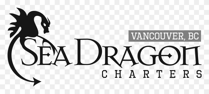 2649x1084 Sea Dragon Charters Sea Dragon Charters Logo, Text, Alphabet, Label HD PNG Download