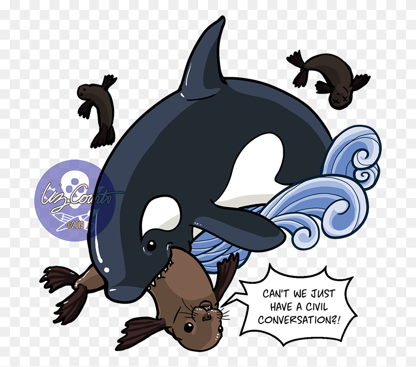 703x681 Sea Lion Snack Cartoon, Animal, Sea Life, Mammal HD PNG Download