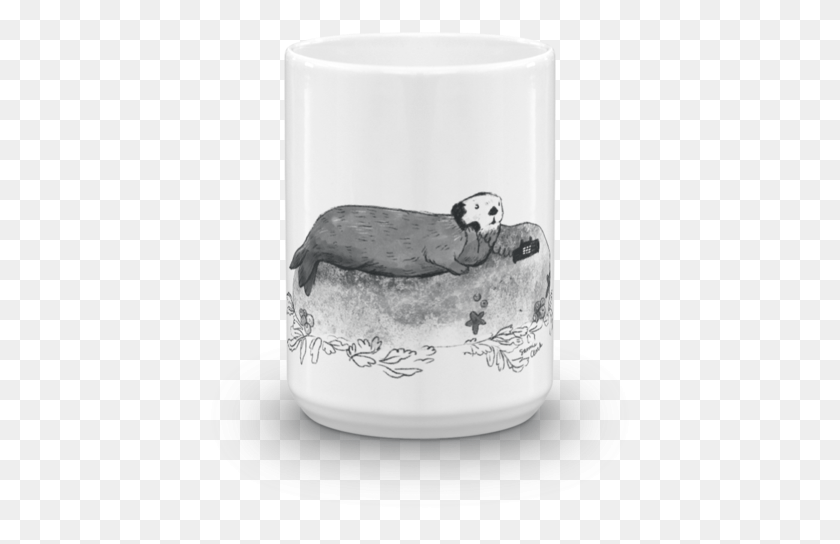 435x484 Sea Otter On Phone Mug Toy Fox Terrier, Porcelain, Pottery HD PNG Download