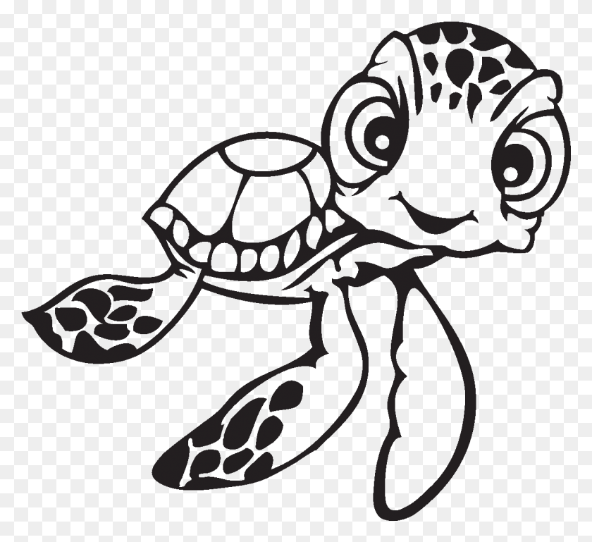 1201x1092 Sea Turtle Clipart Finding Nemo Drawing Sea Turtles Easy, Stencil, Animal, Sea Life HD PNG Download