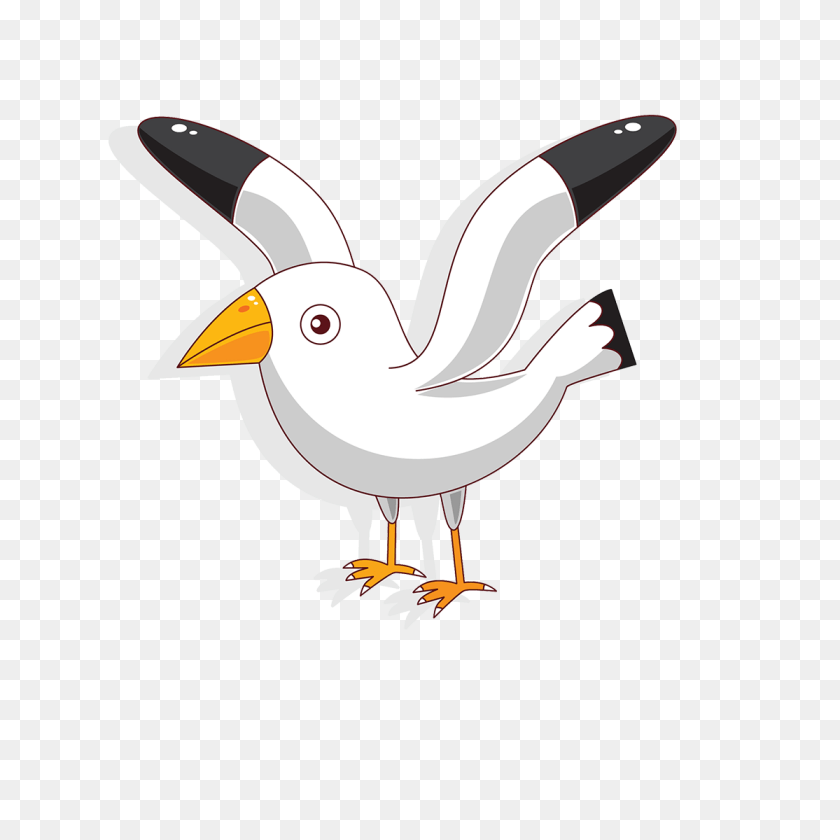 1200x1200 Seagull Clipart Australian Bird Cartoon Seagull, Animal, Waterfowl, Finch, Beak Sticker PNG