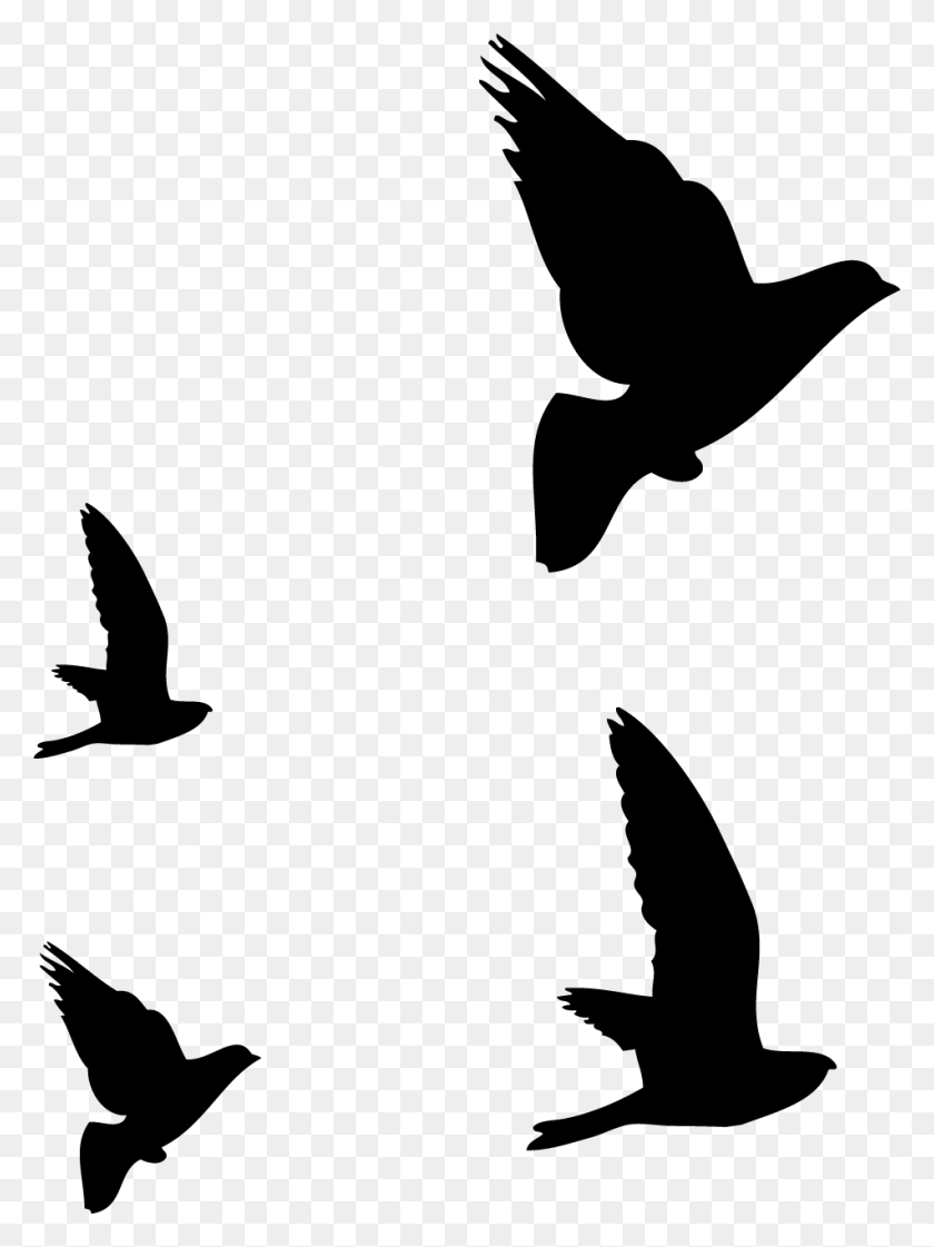 951x1294 Seagull Vector Tribal Pajaros En Stencil, Flying, Bird HD PNG Download