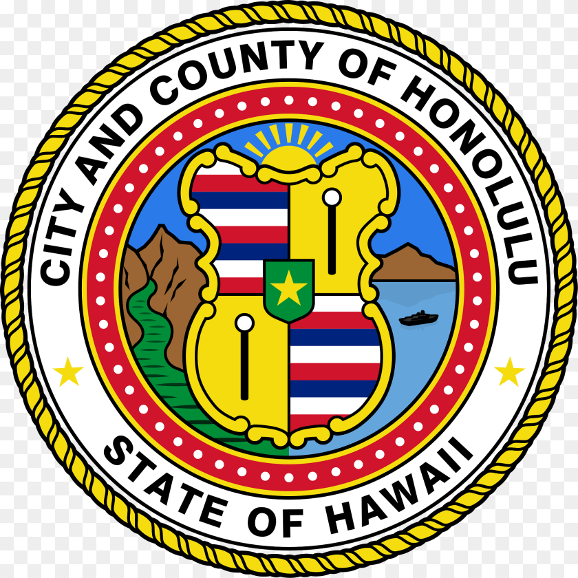 1920x1920 Seal Of Honolulu Hawaii Clipart, Badge, Emblem, Logo, Symbol Sticker PNG