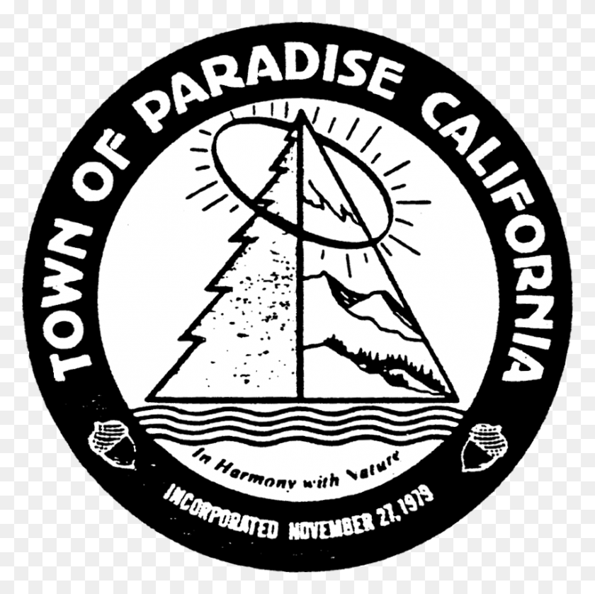 848x847 Seal Of Paradise California Town Of Paradise California Logo, Label, Text, Symbol HD PNG Download