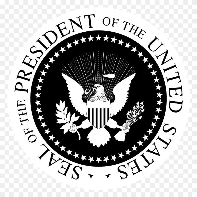 2390x2390 Seal Of The President Us Logo Black And White Emblem, Symbol, Trademark, Rug HD PNG Download