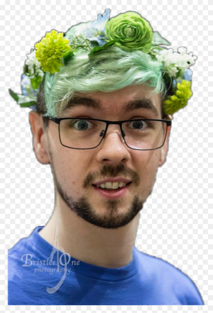1024x1537 Seanmcloughlin Sticker Jacksepticeye With A Flower Crown, Glasses, Accessories, Accessory HD PNG Download