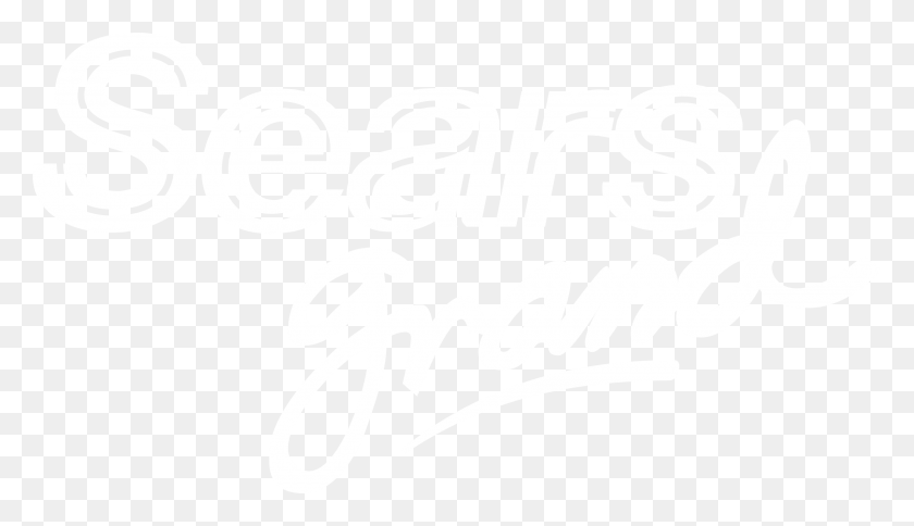 2400x1305 Sears Grand Logo Black And White Format Twitter Logo White, Text, Label, Calligraphy HD PNG Download