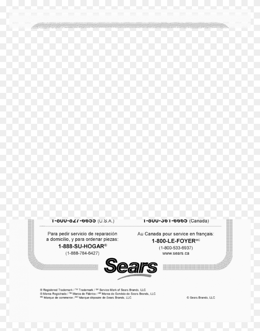 791x1024 Descargar Png Contrato De Servicio De Sears Beautiful Craftsman Manual De Usuario Sears, Texto, Papel, Tarjeta De Visita Hd Png