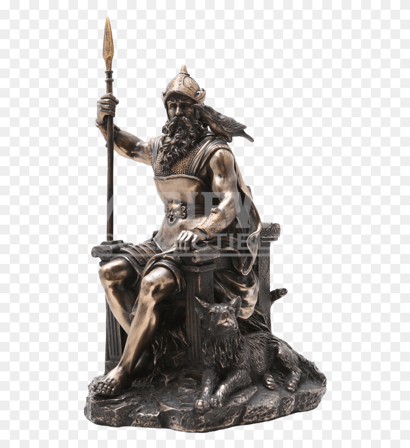 500x857 Seated Odin Statue Istenn Szobor, Bronze, Sculpture HD PNG Download