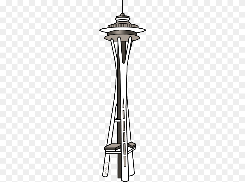162x623 Seattle Clipart Space Needle Seattle Space Needle Clipart, Architecture, Building, Tower, Landmark Sticker PNG