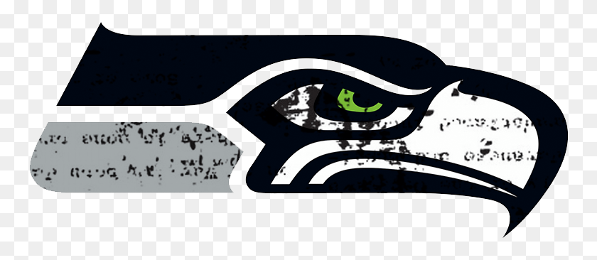 760x306 Seattle Seahawks 2013 Pres Primary Logo Distressed Seattle Seahawks Logo 2018, Label, Text, Sunglasses HD PNG Download