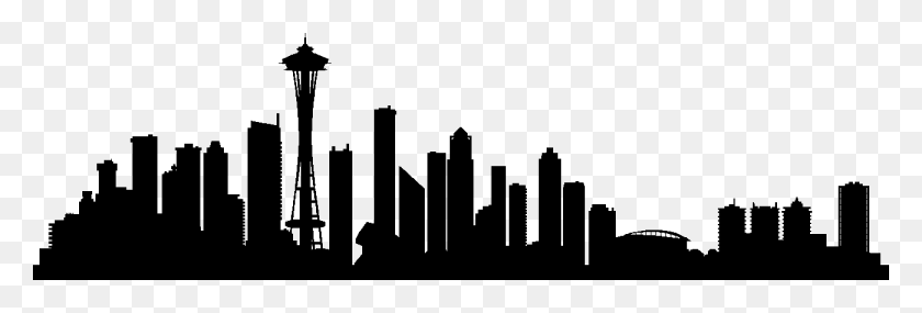 1300x375 Seattle Skyline Drawing Silhouette Seattle Skyline Silhouette, Cross, Symbol, Text HD PNG Download