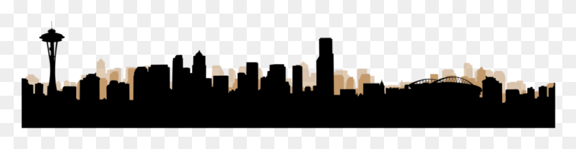 1011x205 Seattle Skyline Silhouette, Text, Alphabet HD PNG Download