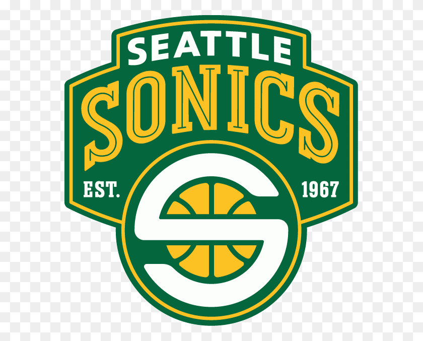 583x617 Seattle Sonics Seattle Washington Usa Seattle Supersonics Logo, Symbol, Trademark, Text HD PNG Download