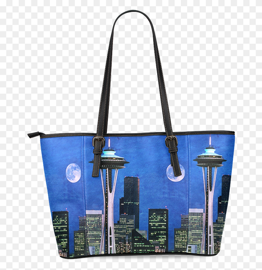 668x805 Seattle Space Needle Watercolor Leather Tote Baglarge Tote Bag, Tote Bag, Accessories, Accessory Descargar Hd Png