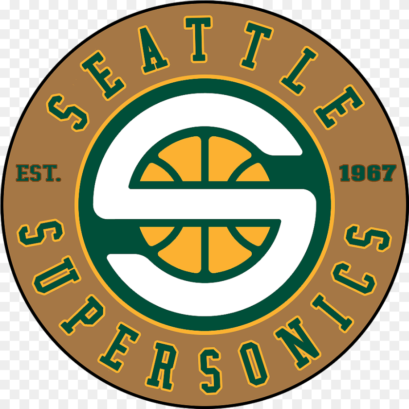 Seattle Supersonics S Logo, Badge, Symbol, Disk Sticker PNG