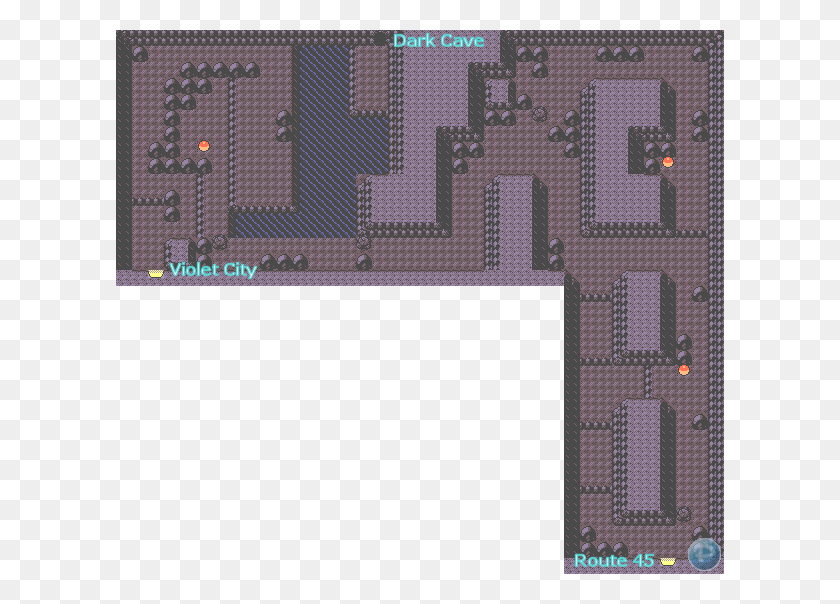 608x544 Second Section Pokemon Crystal Dark Cave Layout, Rug, Electronic Chip, Hardware HD PNG Download
