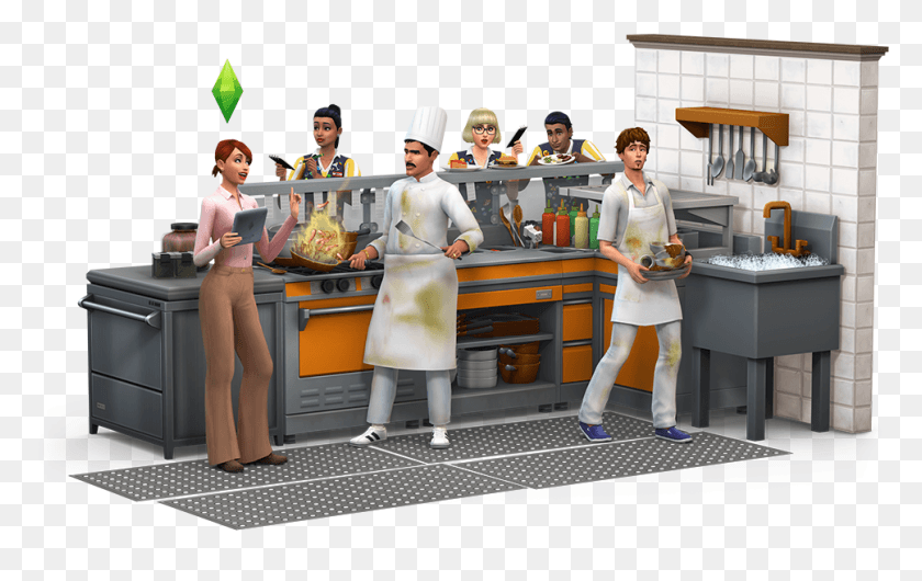 968x584 Secondary Render Sims 4 Restaurant Kitchen, Person, Human, Chef HD PNG Download