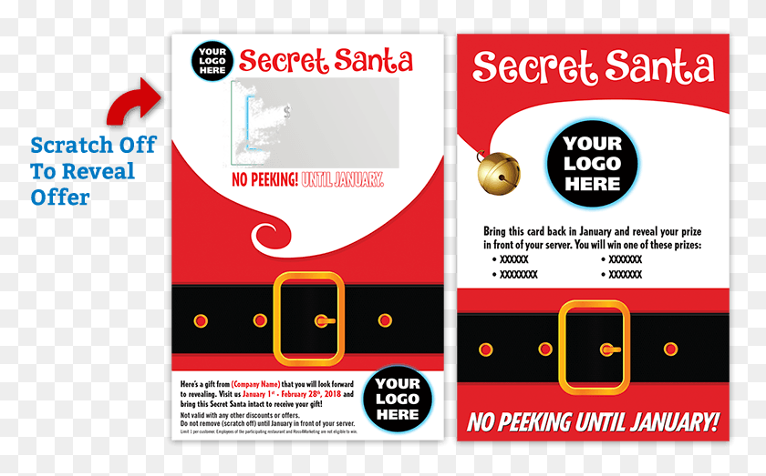 775x463 Secret Santa Scratch Off Cards Poster, Advertisement, Flyer, Paper HD PNG Download