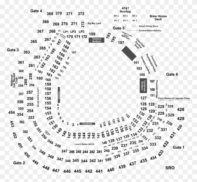 Section 245 Busch Stadium, Plan, Plot, Diagram HD PNG Download FlyClipart